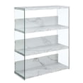 thumbnail image 1 of SoHo 4 Tier Wide Bookcase, White Faux Marble, 1 of 1