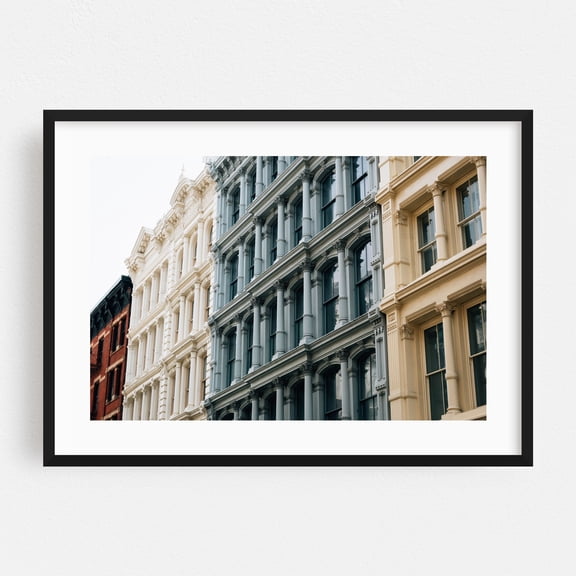 SoHo Architectural 01 - Manhattan New York Photography Architecture City Modern Art Black Framed Wall Art Print 5 x 7 inches