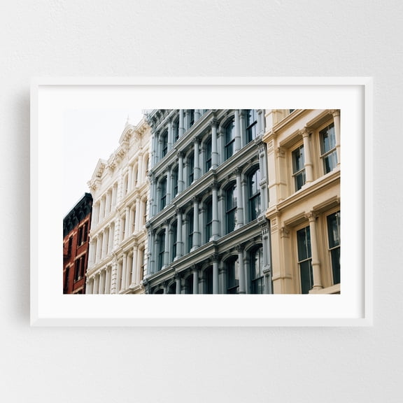 SoHo Architectural 01 - Manhattan New York Photography White Framed Wall Art Print 20 x 30 inches