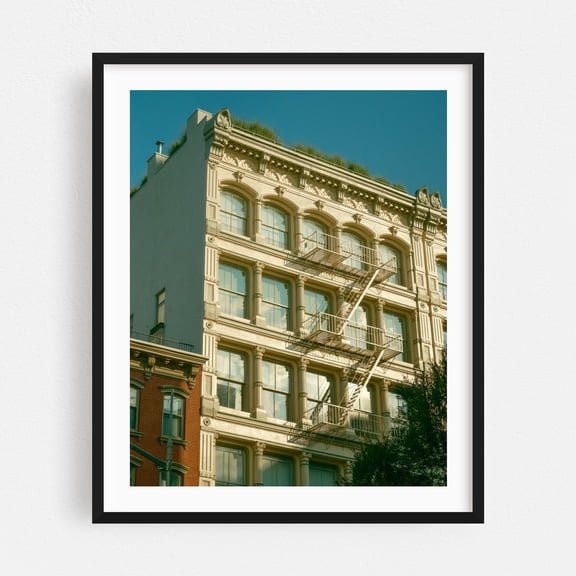SoHo Architecture, Manhattan - Manhattan New York Photography Architecture Cityscape Vintage Travel Poster Skyline Black Framed Wall Art Print 18 x 24 inches