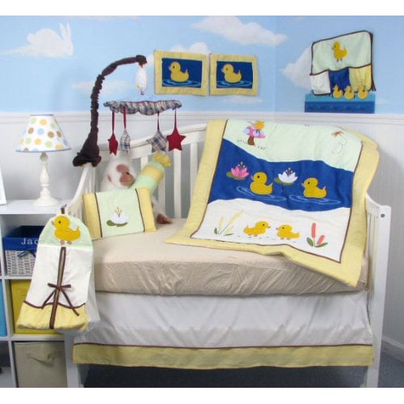 SoHo Crib Bedding Set for Baby Nursery, Quack Quack Duck, 9 Pieces