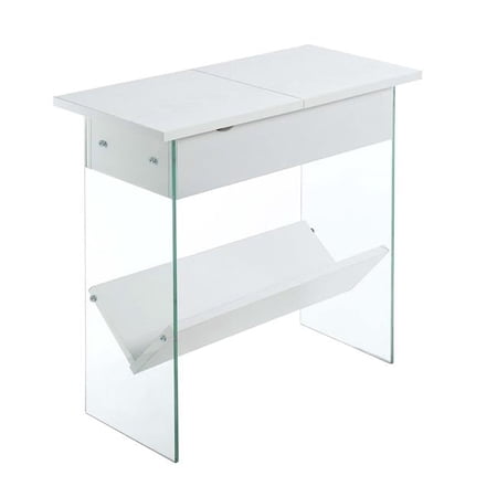 SoHo Electric Flip Top End Table, White