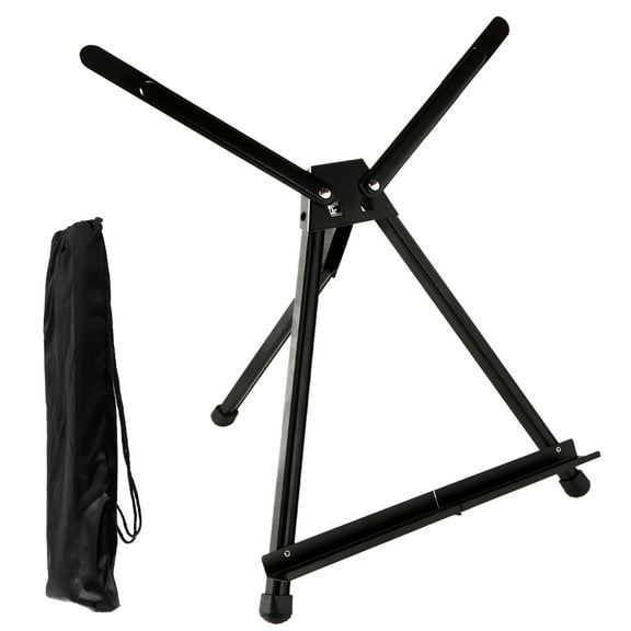 SoHo Urban Artist Black Aluminum Tabletop Easel Stand, Portable Easel for Display, Painting Canvas and More, Set of 12