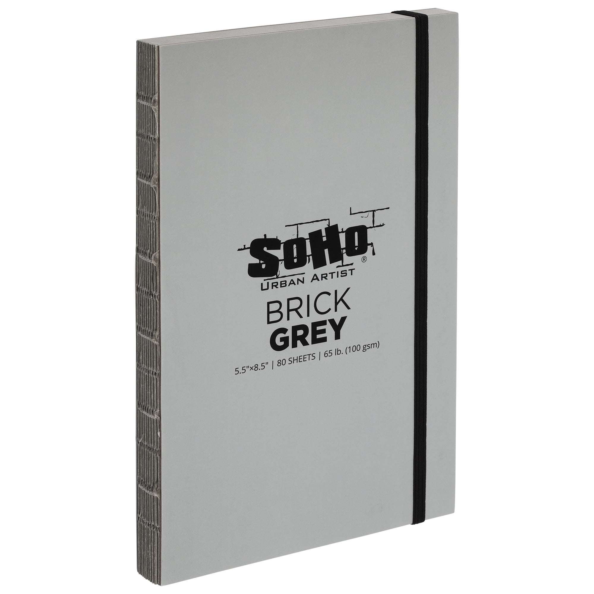 SoHo Urban Artist Brick Sketchbook Journals for Sketching, Drawing, Colored Pencils, Graphite, and more - Grey 5.5"x8.5" (100 GSM, 80 Sheets) - 2 Pack