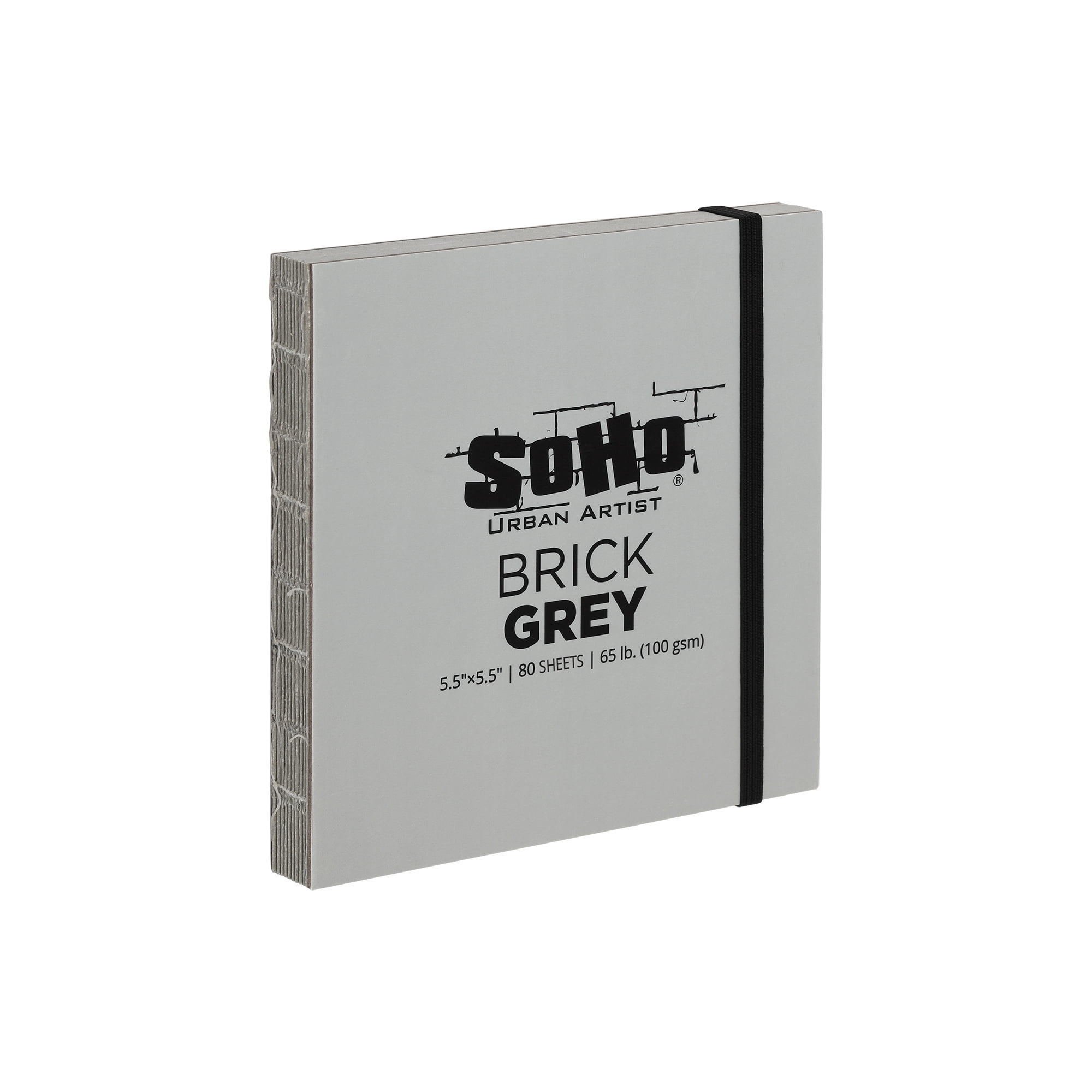 SoHo Urban Artist Brick Sketchbook Journals for Sketching, Drawing, Colored Pencils, Graphite, and more - Grey Set of 2 - 5.5"x5.5" & 5.5"x8.5" (100 GSM, 80 Sheets)