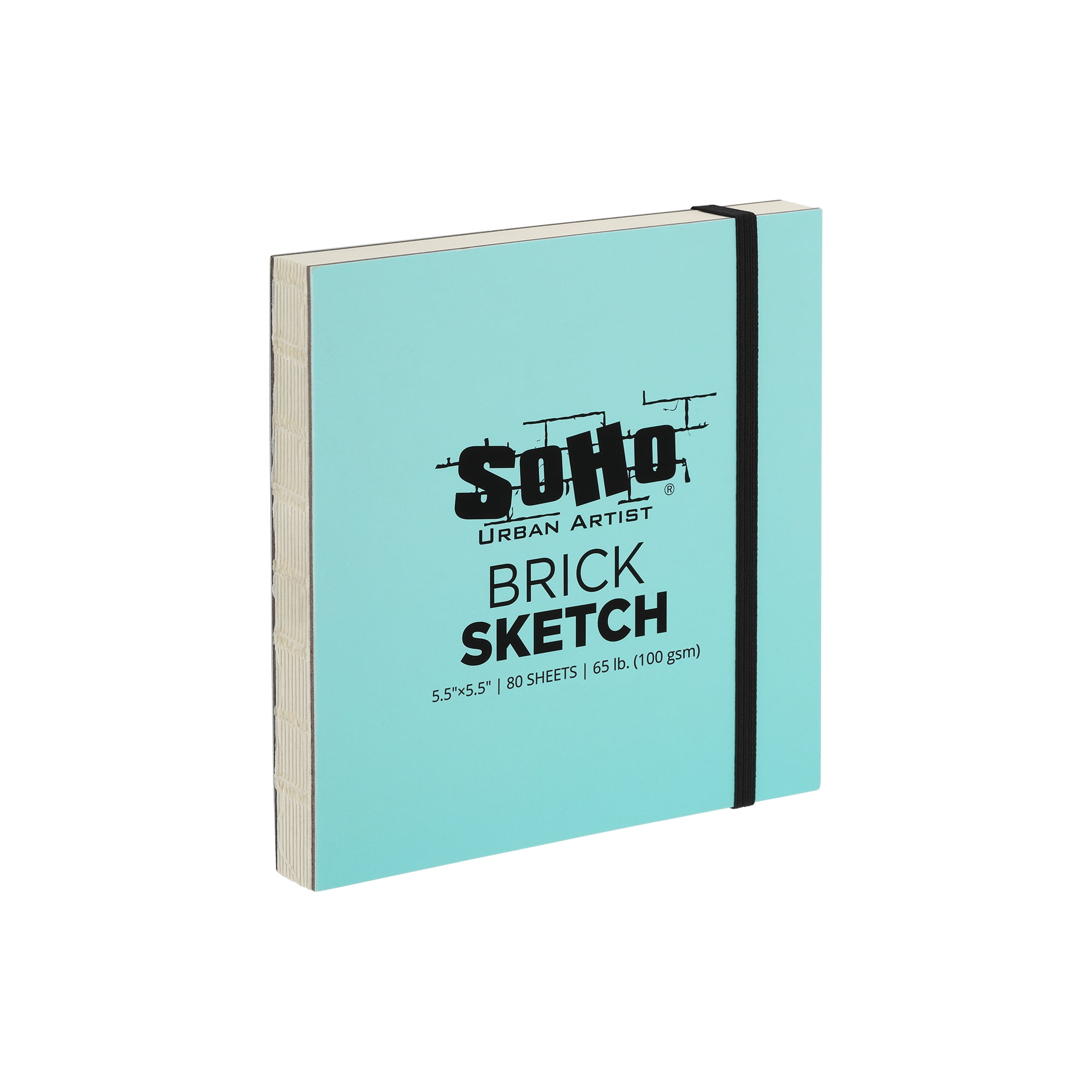 SoHo Urban Artist Brick Sketchbook Journals for Sketching, Drawing, Colored Pencils, Graphite, and more - Sketch 5.5"x5.5" (100 GSM, 80 Sheets) - 2 Pack