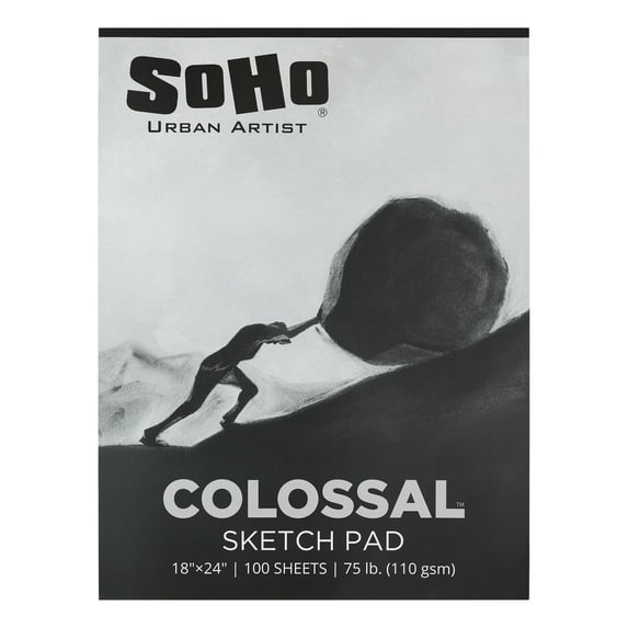 SoHo Urban Artist Colossal Sketch Pads 18x24" - Tape Bound Sketchbook for Artists, Dry Media, Graphite, Students, & More! - Single (100 Sheets)