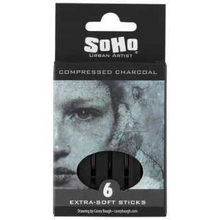 Pro Art Charcoal Compressed Charcoal Sticks, black, for charcoal
