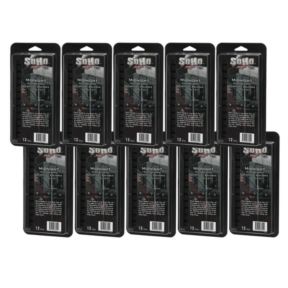 SoHo Urban Artist Compressed Charcoal  - Drawing Charcoal for Artists, Students, Blending, Live Figure Drawing, & More! - [Midnight Black - 120 Pack]