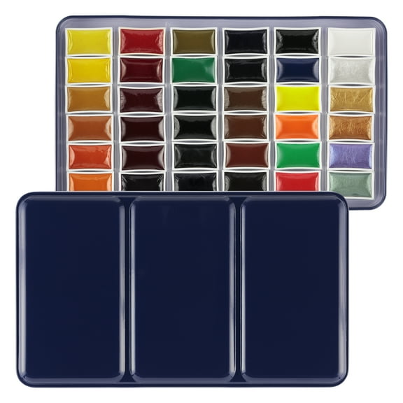 SoHo Urban Artist E-Z Lift Artist Watercolors Pan Set Of 36 - Professional Watercolor Pan with Rich & Brilliant Colors for Painters, Artists, Canvas, & More!