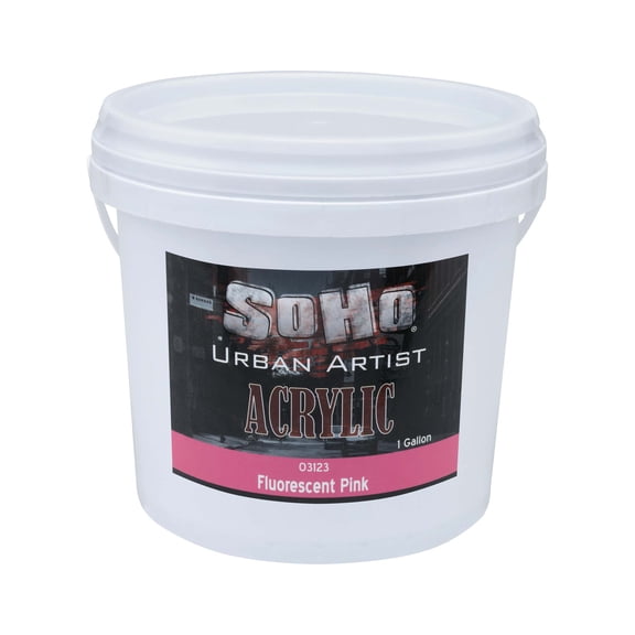Soho Urban Artist Heavy Body Acrylic Paint, Fluorescent Pink - 1 Gallon, - Acrylic Paint Set for Artists, Thick & Creamy, Excellent Coverage, Permanent Water-Resistant Film