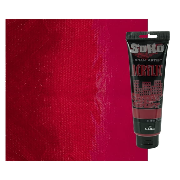 SoHo Urban Artist Heavy Body Acrylic Paint - 250 ml Tube - Azo Red Deep - Thick, Rich Color, Excellent Coverage, Professional Quality - Artists Acrylic Paint