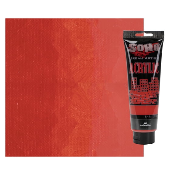 SoHo Urban Artist Heavy Body Acrylic Paint - 250 ml Tube - Azo Vermilion - Thick, Rich Color, Excellent Coverage, Professional Quality - Artists Acrylic Paint