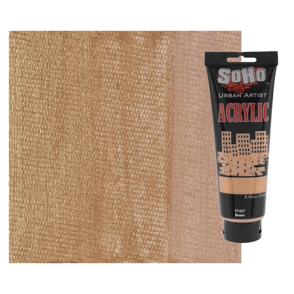 SoHo Urban Artist Heavy Body Acrylic Paint - 250 ml Tube - Bronze - Thick, Rich Color, Excellent Coverage, Professional Quality - Artists Acrylic Paint