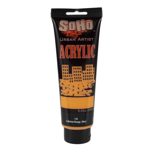 SoHo Urban Artist Heavy Body Acrylic Paint - 250 ml Tube - Cadmium Orange Hue - Thick, Rich Color, Excellent Coverage, Professional Quality - Artists Acrylic Paint