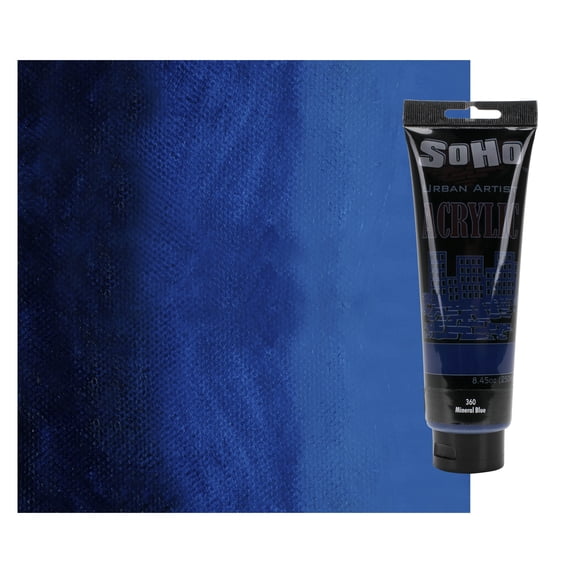 SoHo Urban Artist Heavy Body Acrylic Paint - 250 ml Tube - Mineral Blue - Thick, Rich Color, Excellent Coverage, Professional Quality - Artists Acrylic Paint