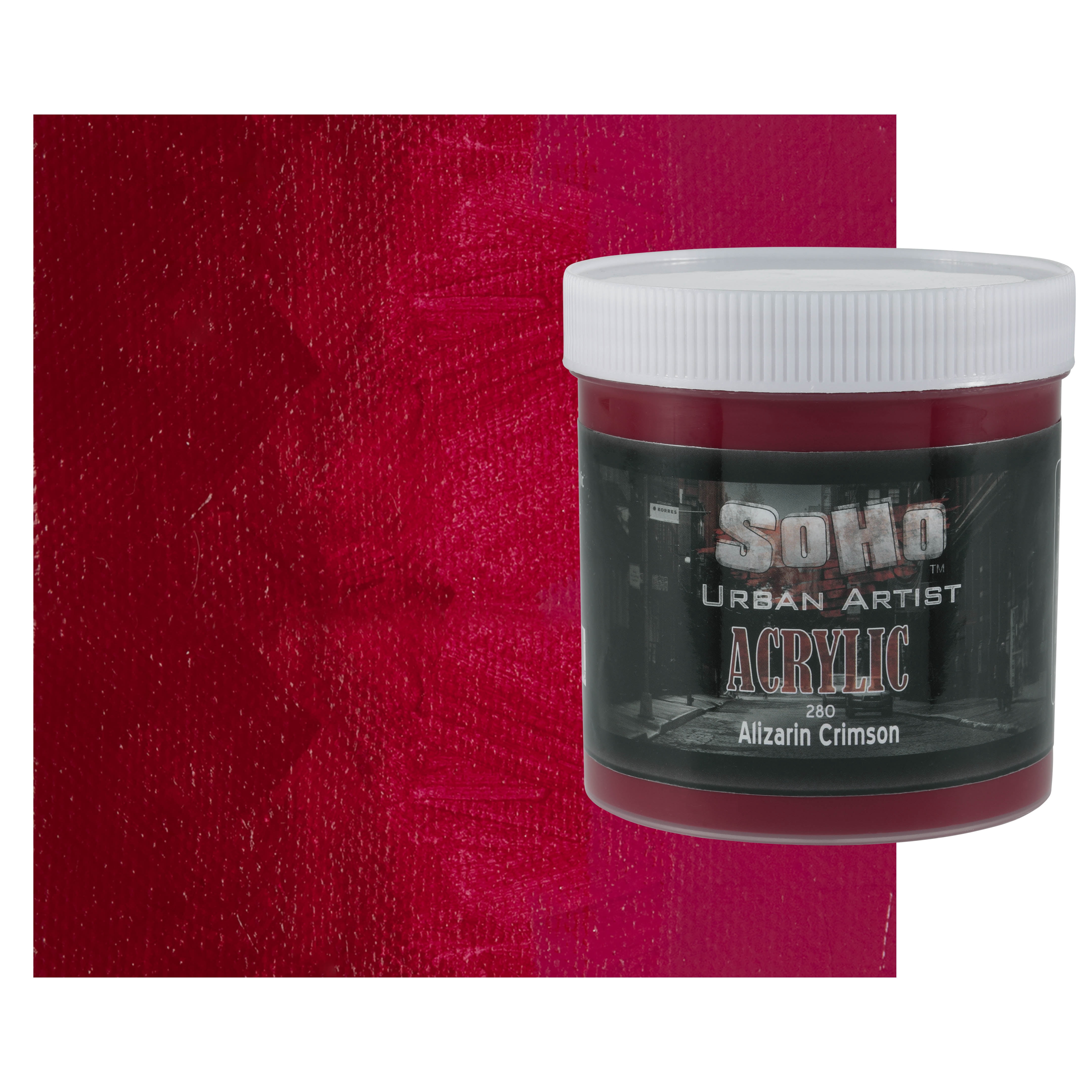 SoHo Urban Artist Heavy Body Acrylic Paint - 500 ml Jar - Alizarin Crimson - Thick, Rich Color, Excellent Coverage, Professional Quality - Artists Acrylic Paint
