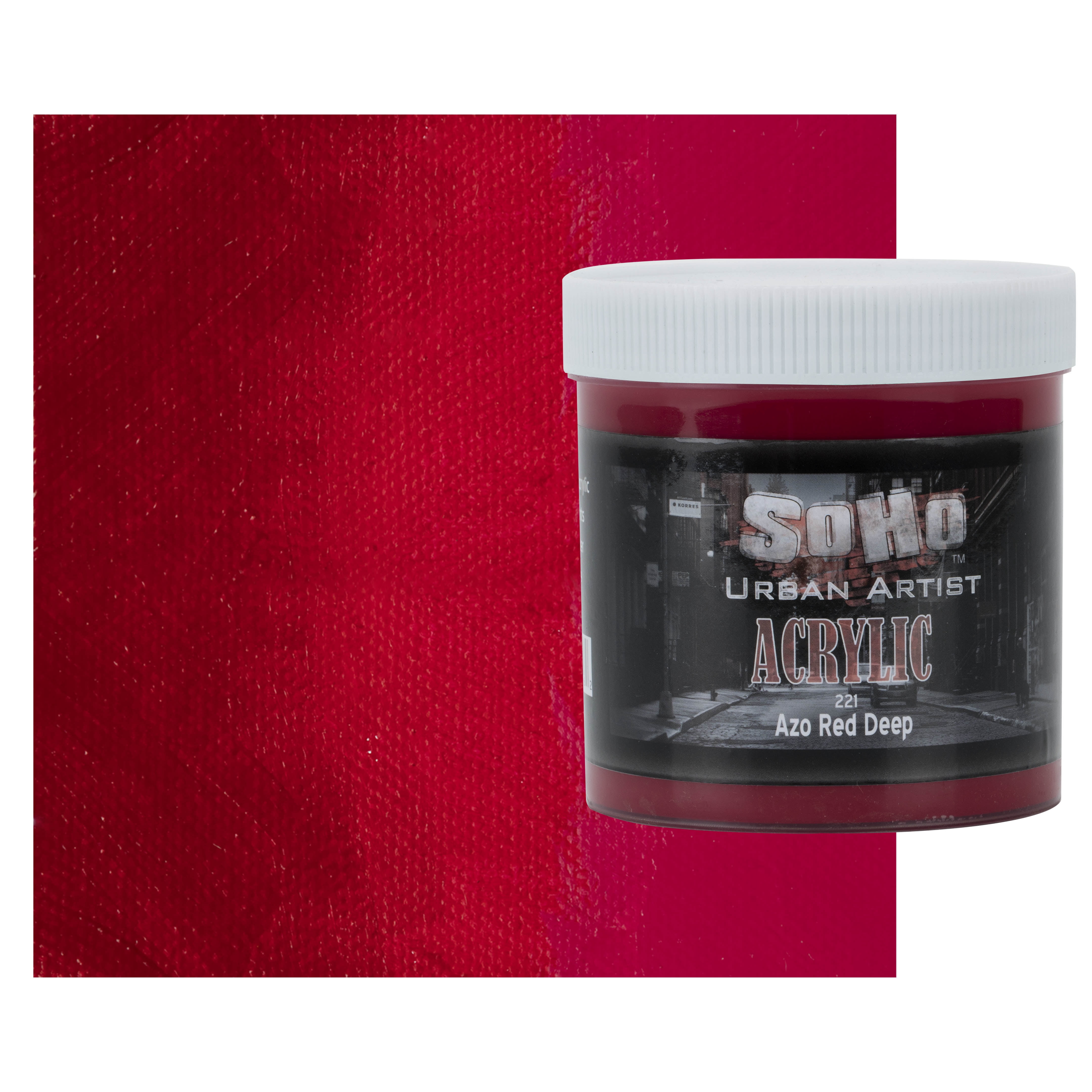 SoHo Urban Artist Heavy Body Acrylic Paint - 500 ml Jar - Azo Red Deep - Thick, Rich Color, Excellent Coverage, Professional Quality - Artists Acrylic Paint