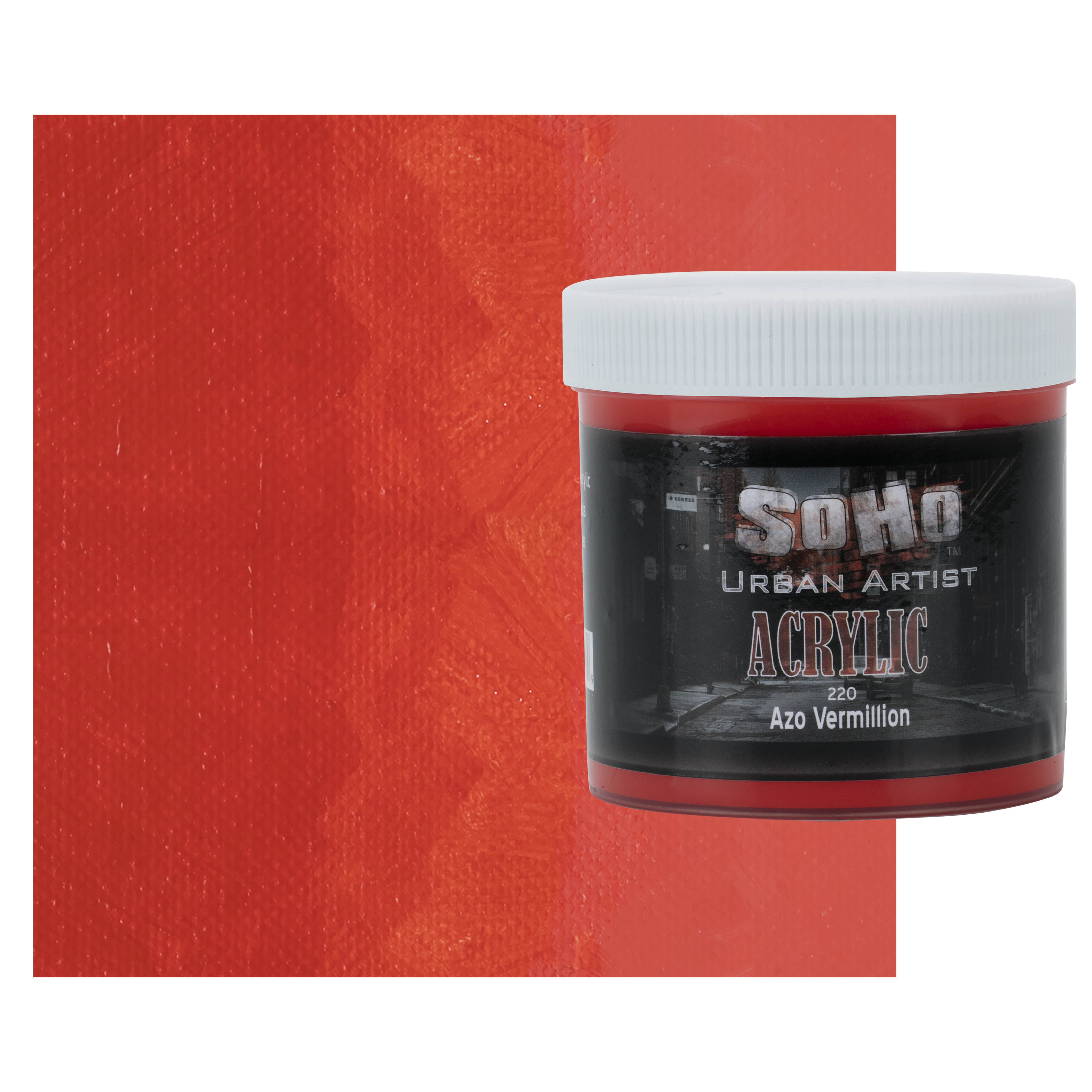 SoHo Urban Artist Heavy Body Acrylic Paint - 500 ml Jar - Azo Vermilion - Thick, Rich Color, Excellent Coverage, Professional Quality - Artists Acrylic Paint
