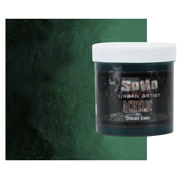 SoHo Urban Artist Heavy Body Acrylic Paint - 500 ml Jar - Emerald Green - Thick, Rich Color, Excellent Coverage, Professional Quality - Artists Acrylic Paint