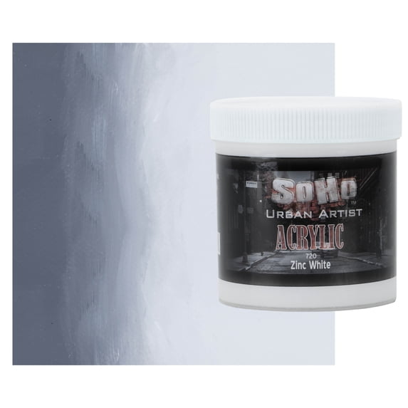 SoHo Urban Artist Heavy Body Acrylic Paint - 500 ml Jar - Zinc White - Thick, Rich Color, Excellent Coverage, Professional Quality - Artists Acrylic Paint