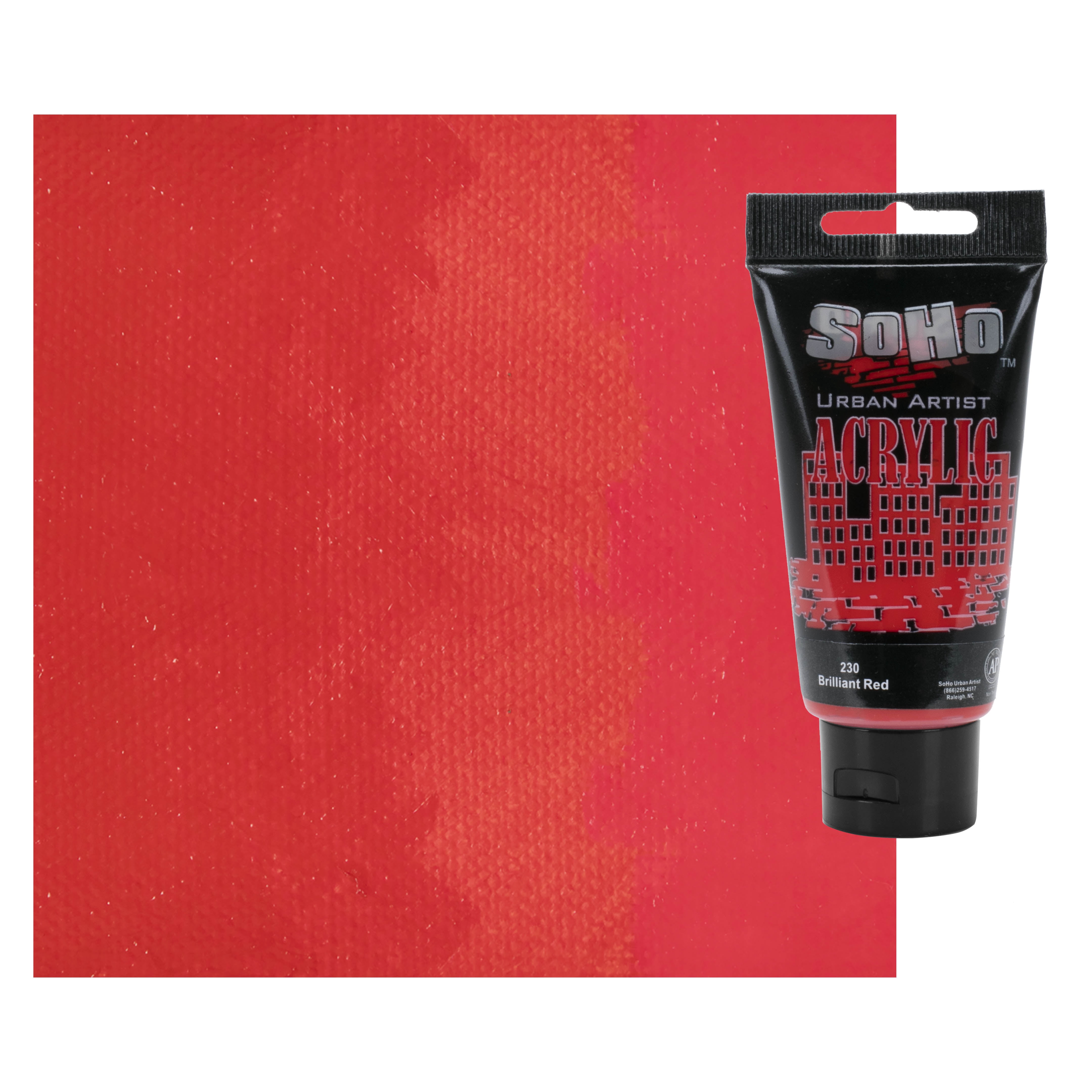 SoHo Urban Artist Heavy Body Acrylic Paint - 75 ml Tube - Brilliant Red - Thick, Rich Color, Excellent Coverage, Professional Quality - Artists Acrylic Paint