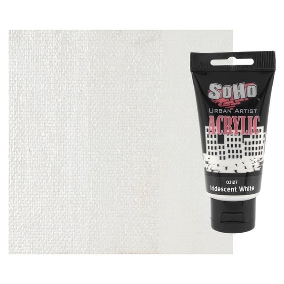 SoHo Urban Artist Heavy Body Acrylic Paint - 75 ml Tube - Iridescent White - Thick, Rich Color, Excellent Coverage, Professional Quality - Artists Acrylic Paint