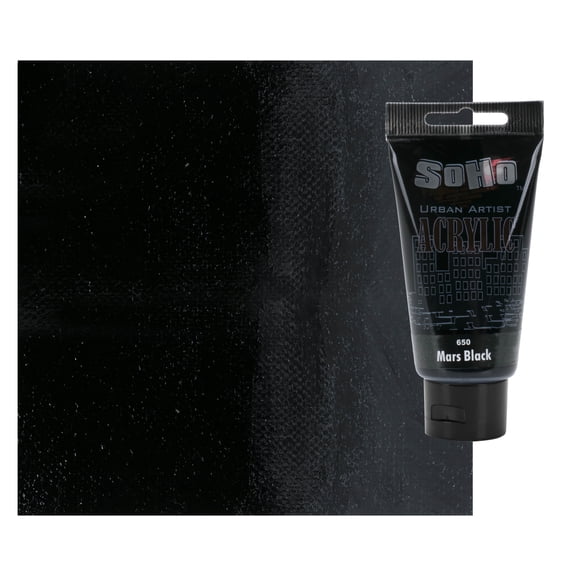 SoHo Urban Artist Heavy Body Acrylic Paint - 75 ml Tube - Mars Black - Thick, Rich Color, Excellent Coverage, Professional Quality - Artists Acrylic Paint