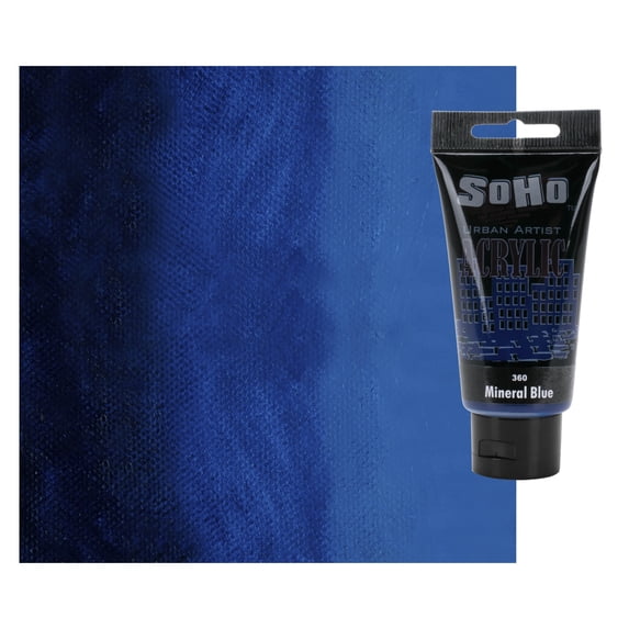 SoHo Urban Artist Heavy Body Acrylic Paint - 75 ml Tube - Mineral Blue - Thick, Rich Color, Excellent Coverage, Professional Quality - Artists Acrylic Paint
