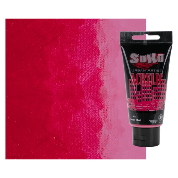 SoHo Urban Artist Heavy Body Acrylic Paint - 75 ml Tube - Primary Red - Thick, Rich Color, Excellent Coverage, Professional Quality - Artists Acrylic Paint
