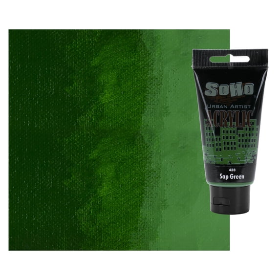 SoHo Urban Artist Heavy Body Acrylic Paint - 75 ml Tube - Sap Green - Thick, Rich Color, Excellent Coverage, Professional Quality - Artists Acrylic Paint