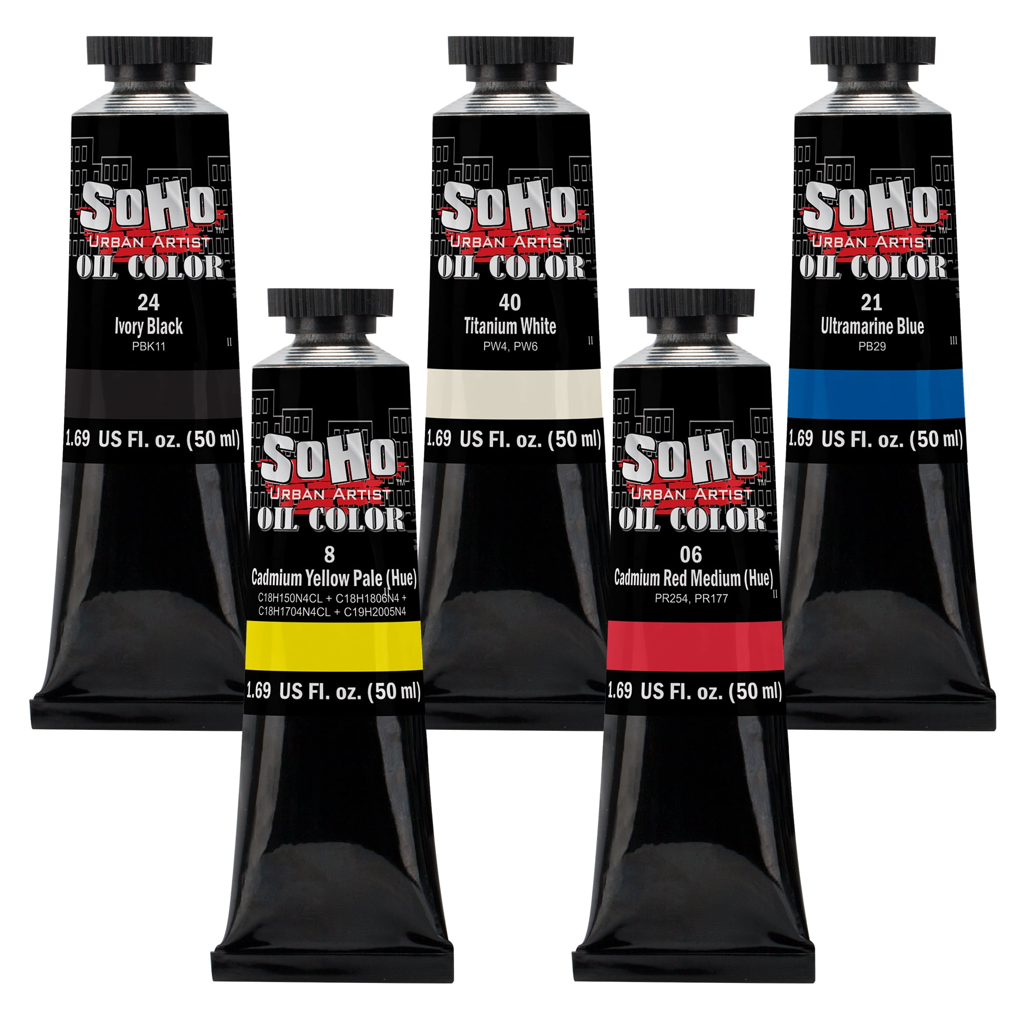 Soho Urban Artist Brushes Oil Color Set of 5 Assorted Sizes