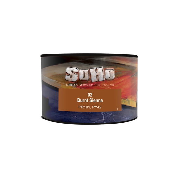SoHo Urban Artist Oil Paint - Burnt Sienna, 430 ml Can - Best Valued Oil Colors for Painting, Excellent Pigment Load