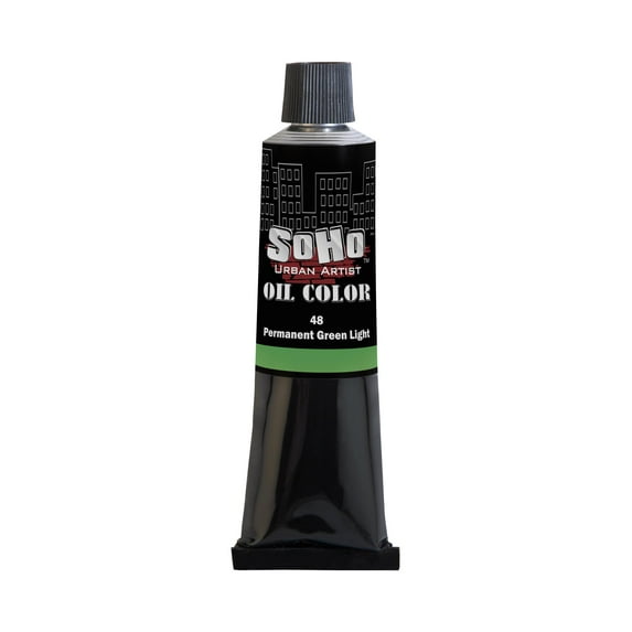 SoHo Urban Artist Oil Paint - Permanent Green Light, 170 ml Tube - Best Valued Oil Colors for Painting, Excellent Pigment Load