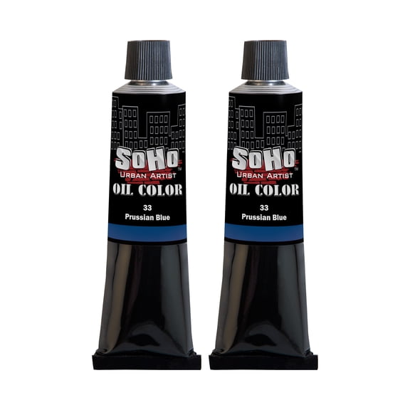 SoHo Urban Artist Oil Paint - 2 Pack, Prussian Blue 2 Pack - 170 ml Tube - Best Valued Oil Colors for Painting with Excellent Pigment Load