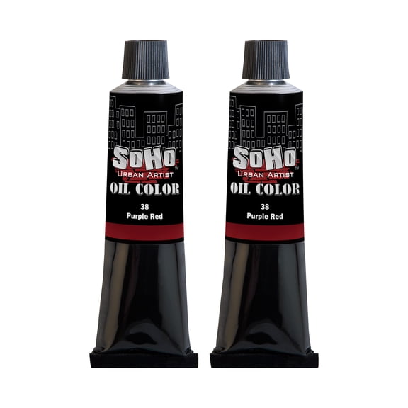 SoHo Urban Artist Oil Paint - 2 Pack, Purple Red 2 Pack - 170 ml Tube - Best Valued Oil Colors for Painting with Excellent Pigment Load