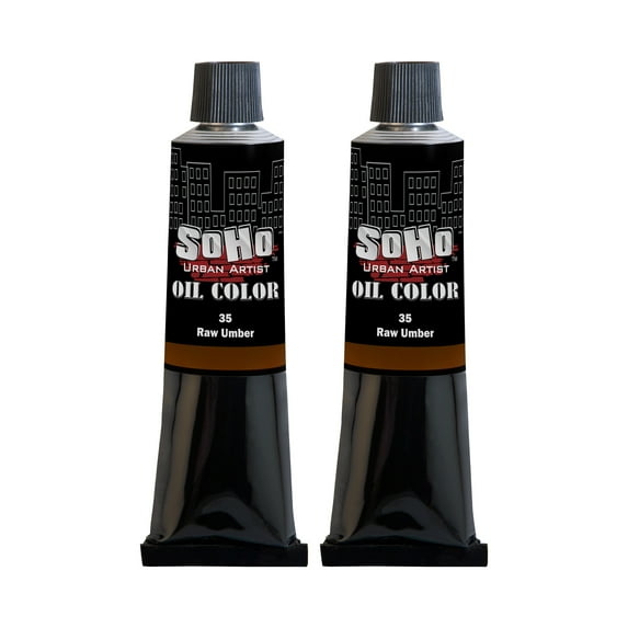 SoHo Urban Artist Oil Paint - 2 Pack, Raw Umber 2 Pack - 170 ml Tube - Best Valued Oil Colors for Painting with Excellent Pigment Load