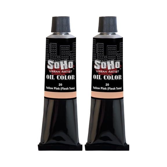 SoHo Urban Artist Oil Paint - 2 Pack, Yellow Pink (Flesh Tone) 2 Pack - 170 ml Tube - Best Valued Oil Colors for Painting with Excellent Pigment Load