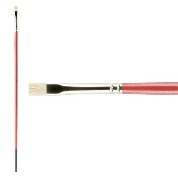 SoHo Urban Artist Paint Brushes Premium White Bristle - Bright Long-Handled #2