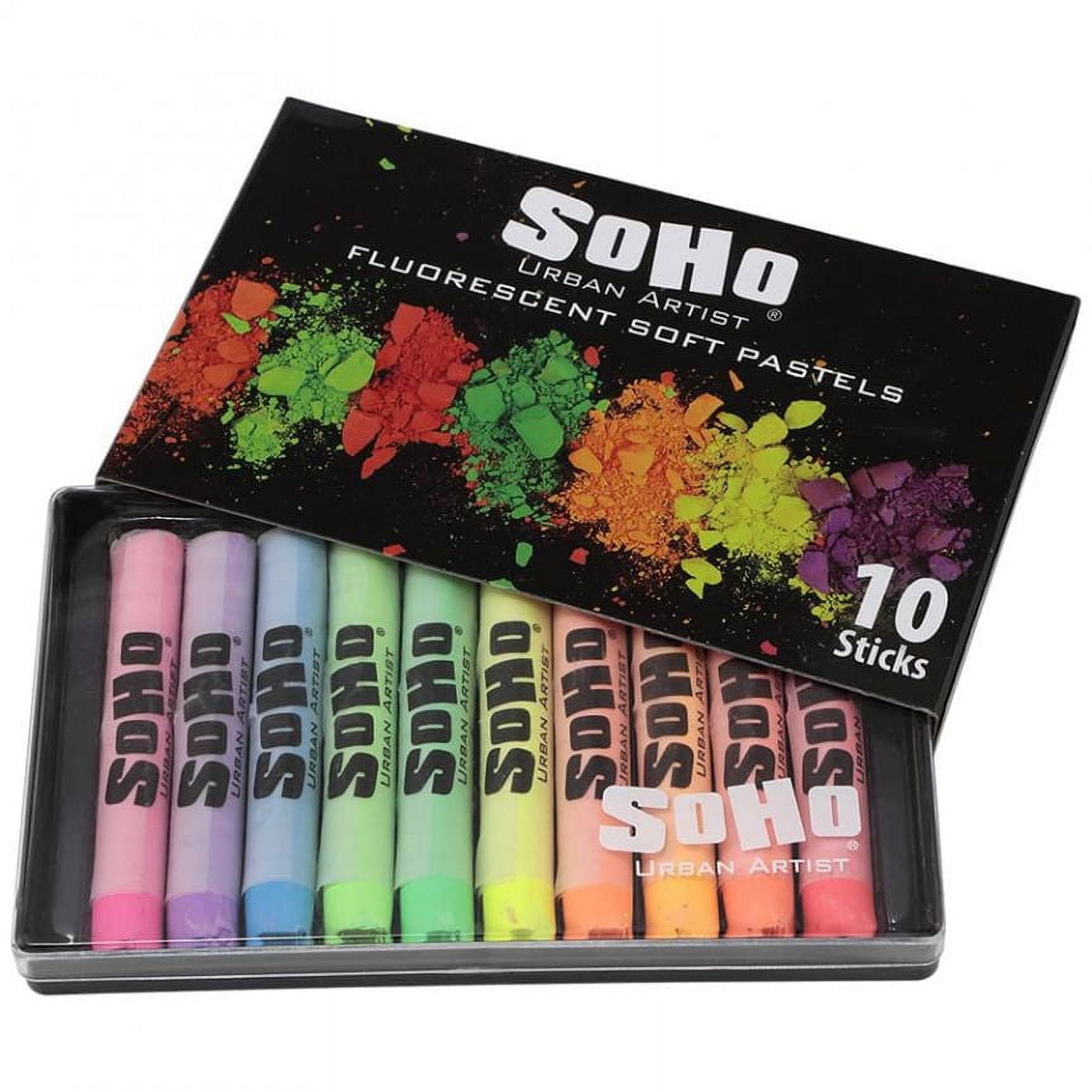 SoHo Urban Artist Soft Pastels Set of 10 Bright Fluorescent Neon