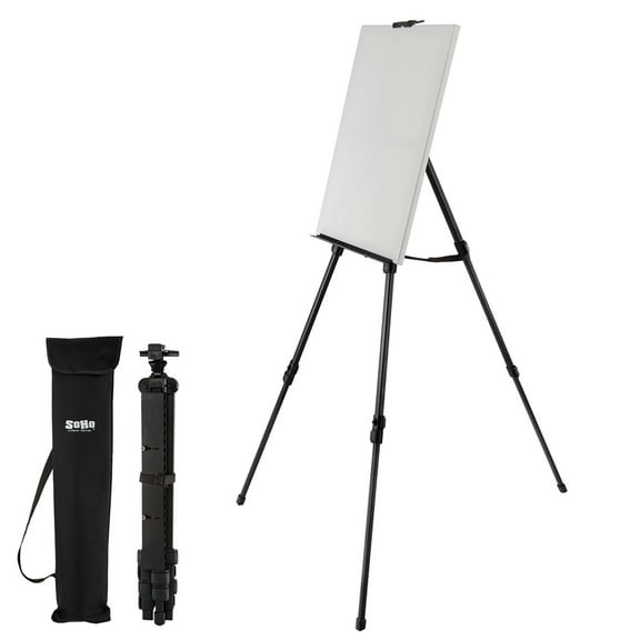 Soho Urban Artist Plein Air Aluminum Easel & Carry Bag - Art Supplies, Stand for Sign or Painting - Adjustable Height 24"-66.14" - Lightweight Travel Design, Secure Canvas Holder