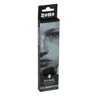 Vine Charcoal Soft Black 25 Charcoal Sticks for Drawing Sketching
