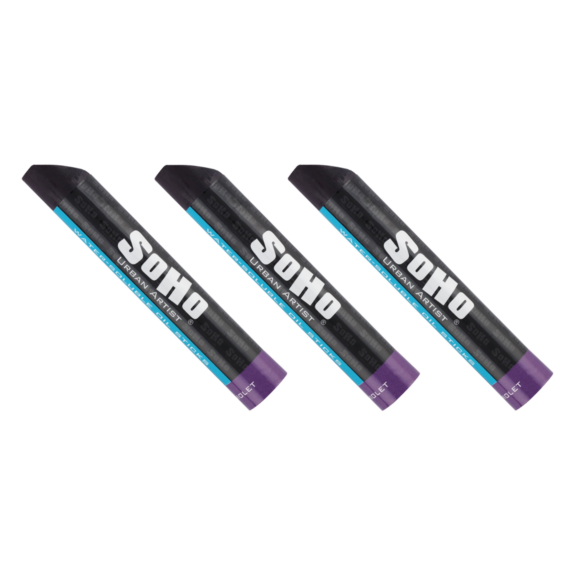 SoHo Urban Artist Water Soluble Oil Sticks for Artists– Cobalt Violet Oil Paint Stick- 37 ml - 3-Pack- No Brushes or Solvents Needed, Paint Any Primed Surface, Water Clean-Up, Non-Toxic, 4.8 x 0.78