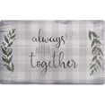 thumbnail image 1 of SoHome Cozy Living Always Better Together Leaves Buffalo Check Anti-Fatigue Kitchen Mat, Grey/Green, 20"x36", 1 of 7