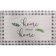 SoHome Cozy Living Home Sweet Home Buffalo Check Border Anti-Fatigue Kitchen Mat, Grey/Black, 17.5"x30"