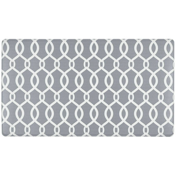 SoHome Cozy Living Kochi Lattice Anti-Fatigue Kitchen Mat, Grey/White, 20"x36"