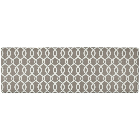 SoHome Cozy Living Kochi Lattice Runner Anti-Fatigue Kitchen Mat, Fossil Beige/White, 17.5"x55"
