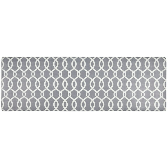 SoHome Cozy Living Kochi Lattice Runner Anti-Fatigue Kitchen Mat, Grey/White, 17.5"x55"