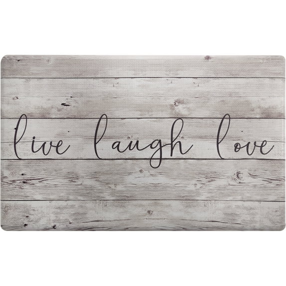 SoHome Cozy Living Live Laugh Love Anti-Fatigue Kitchen Mat, Beige/Brown, 20"x36"