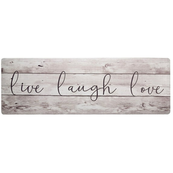 SoHome Cozy Living Live Laugh Love Runner Anti-Fatigue Kitchen Mat, Beige/Brown, 17.5"x55"